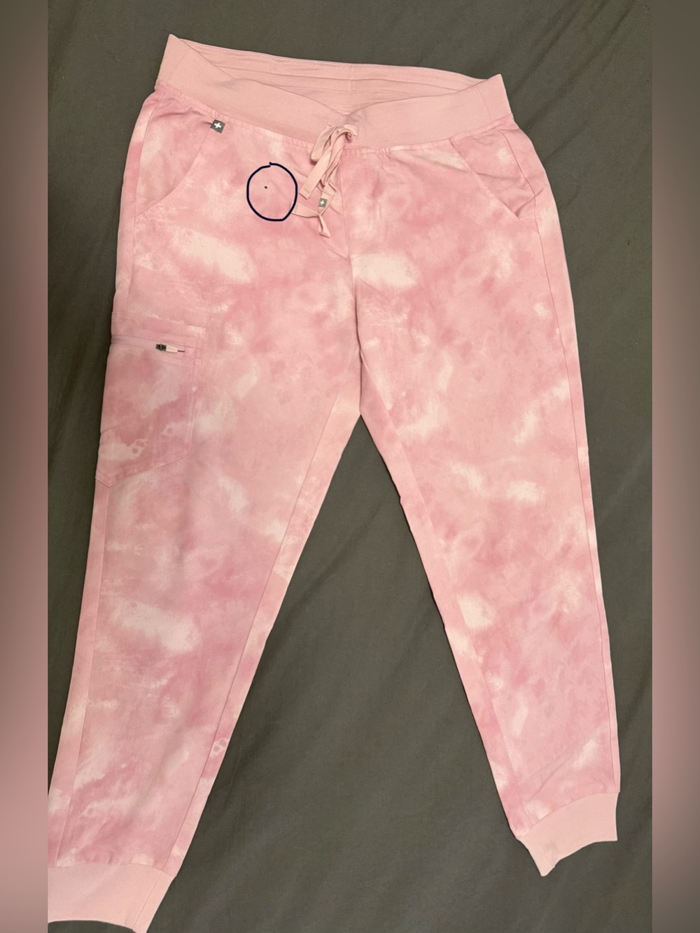 FIGS tie dye jogger style stub pants
